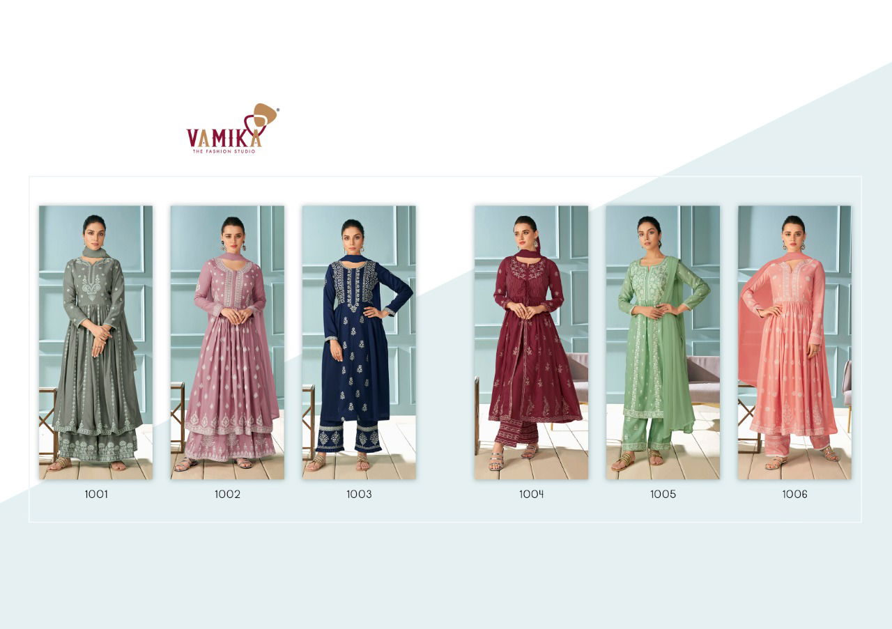 Vamika Lakhnawi 1 Exclusive Hit Festive Wear Designer Rayon Embroidery Work Fancy Ready Made Collection
